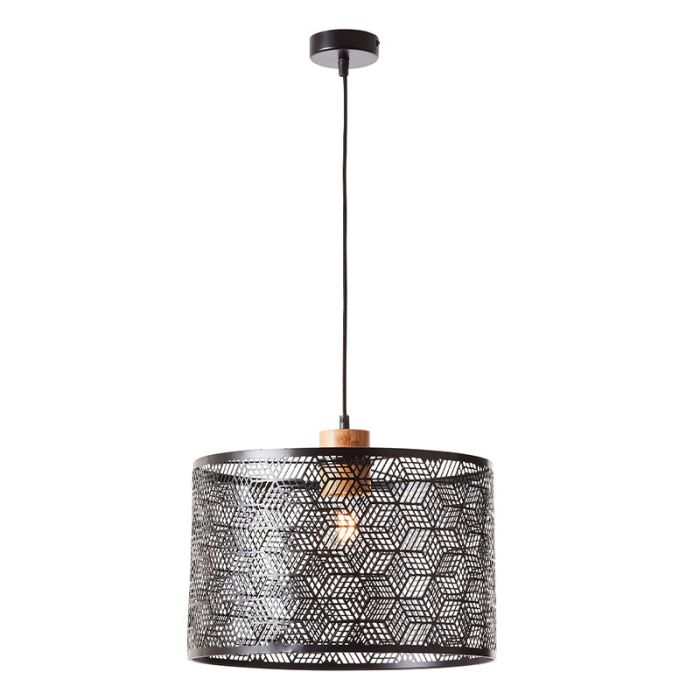 Holz Pendelleuchte Esszimmer Schwarz, Sherona