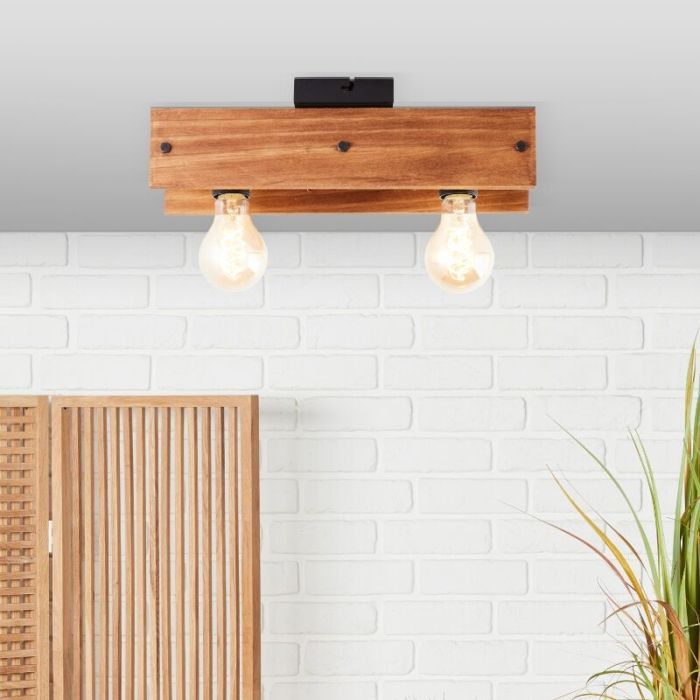 Holz Deckenleuchte Braun, Rasha