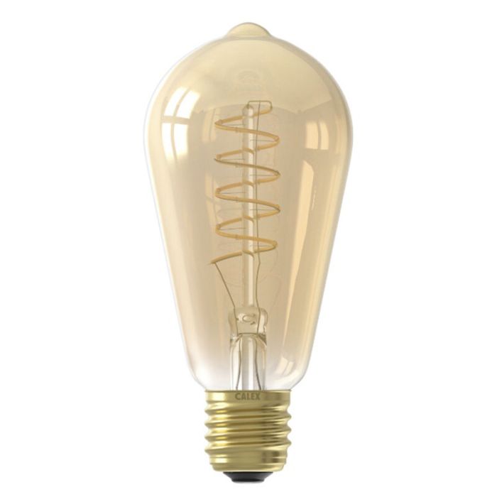 Dimmbare Calex E27 LED-Edisonlampe Bernstein, 3,8W, 2100K