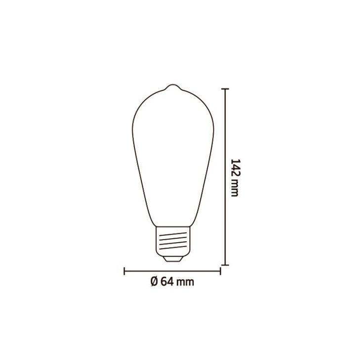 Dimmbare Calex E27 LED-Edisonlampe Bernstein, 3,8W, 2100K