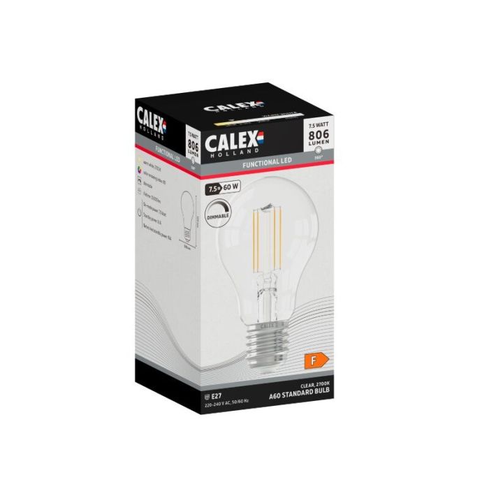 Dimmbare Calex E27 LED-Filament Lampe 7,5W, 2700K