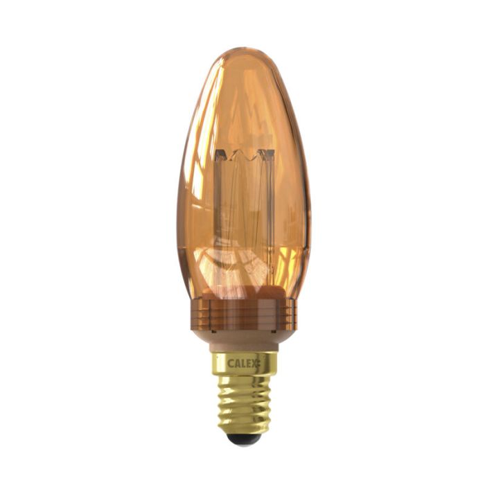 Dimmbare Calex E14 LED-Kerzenlampe Bernstein, 2,3W, 1800K