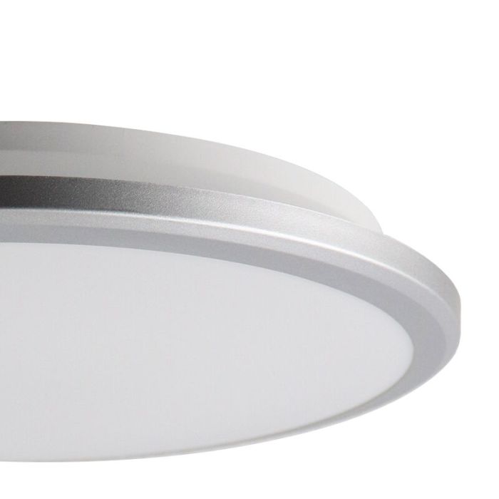 Silberne moderne Deckenlampe Kunststoff, Joachim, 24W, 3000K LED