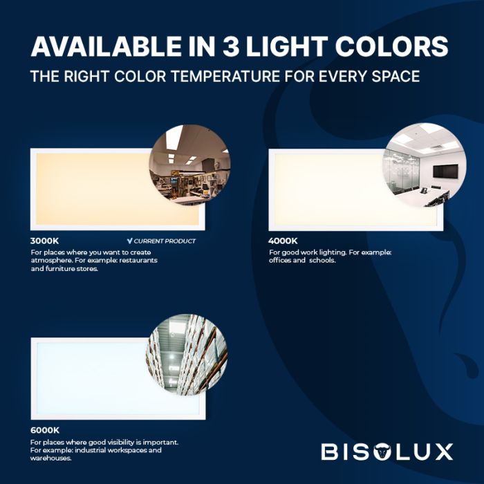 LED Panel 120x30 - 38W - 3000K - Back-lit