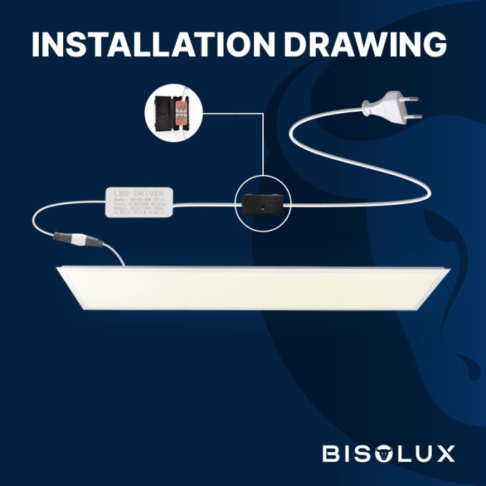 LED Panel 120x30 - 38W - 3000K - Back-lit