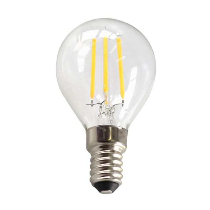 Dimmbare E14 LED Lampe, P45, 3w, transparent Glas, 2700k