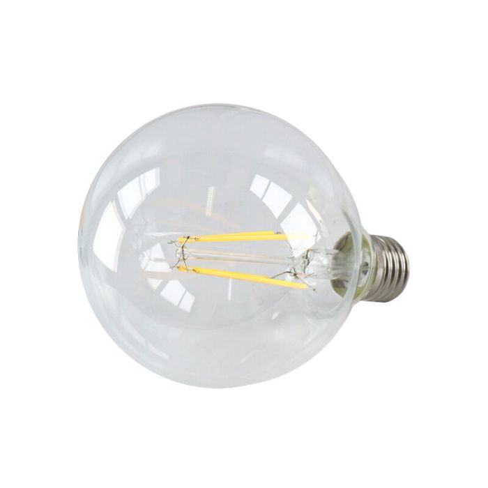 Dimmbare E27 LED Lampe, G95, 5W, transparent Glas, 2700k
