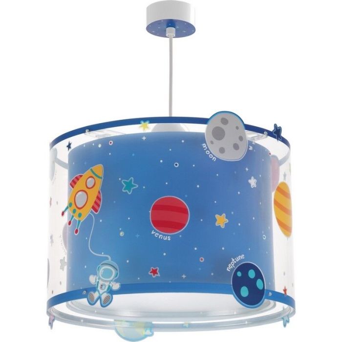 Blaue Kinder Pendelleuchte Kunststoff, Planets