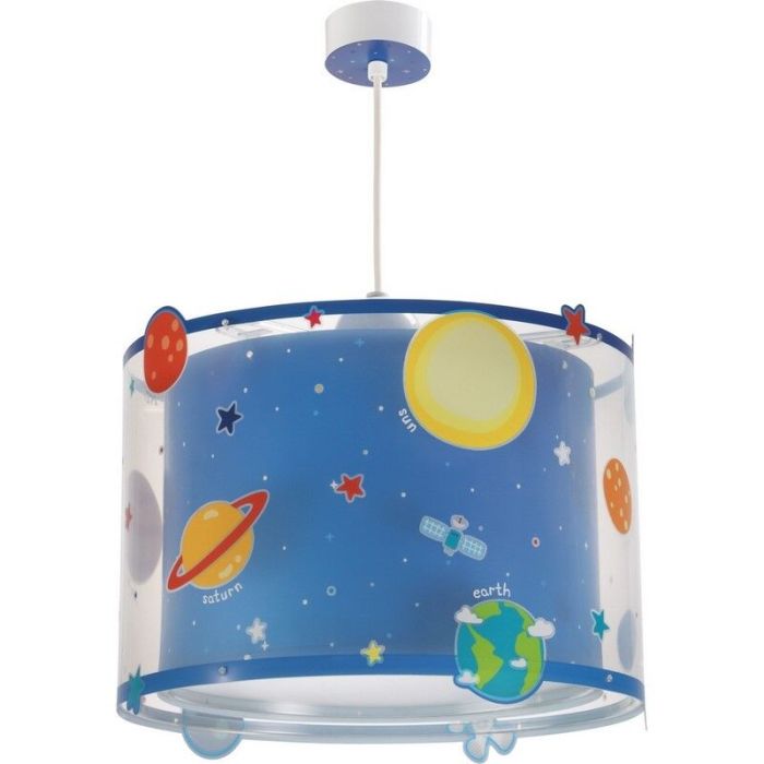 Blaue Kinder Pendelleuchte Kunststoff, Planets