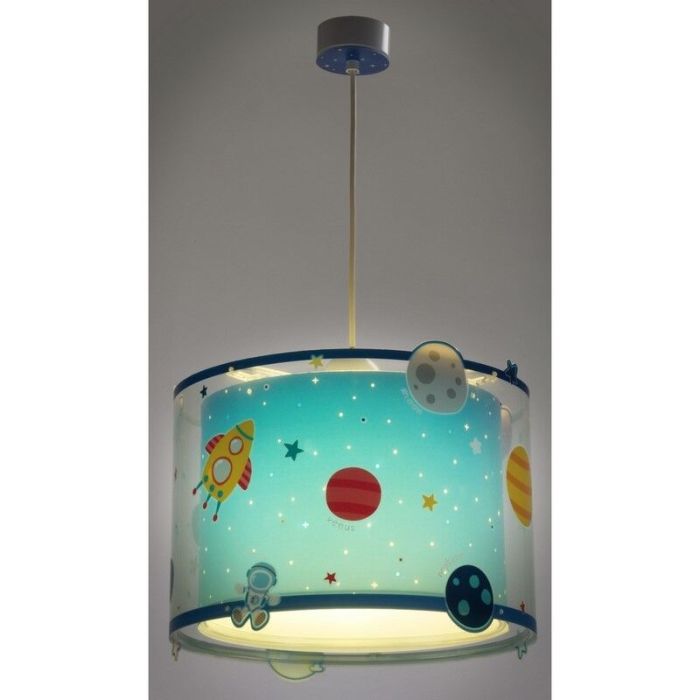 Blaue Kinder Pendelleuchte Kunststoff, Planets