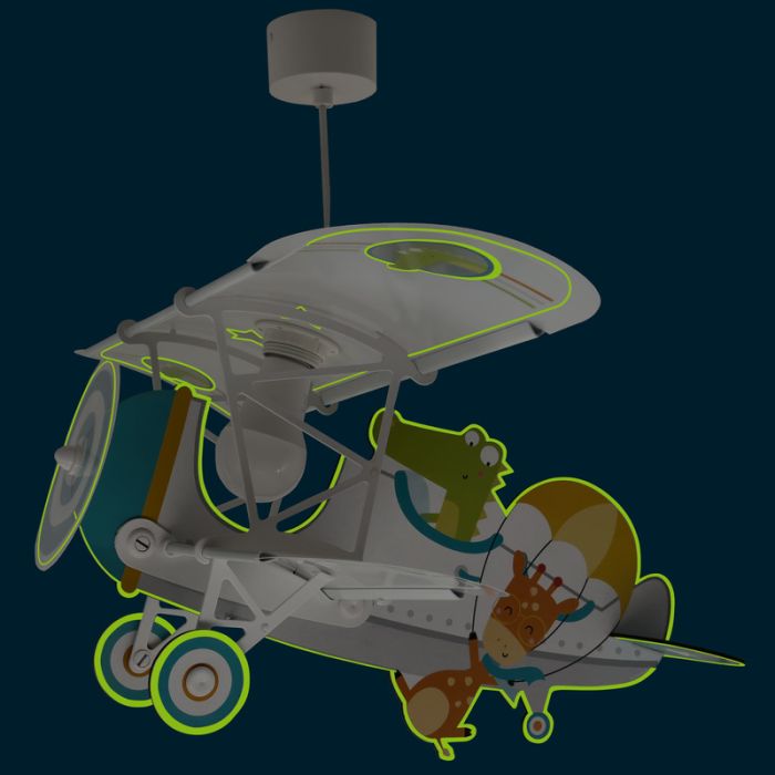 Mehrfarbige Kinderzimmer Pendelleuchte Kunststoff, Crocodile plane