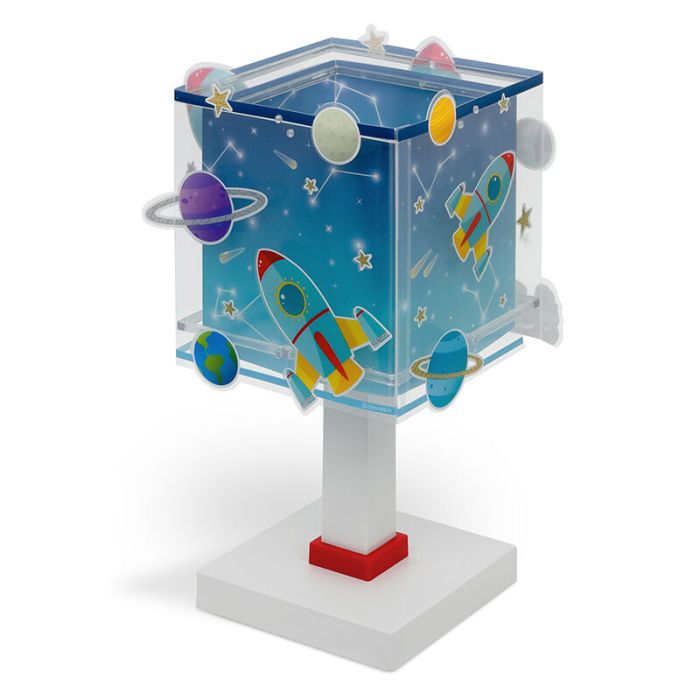 Blaue Kinderzimmer Tischleuchte Kunststoff, Rocket