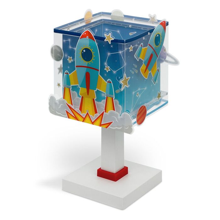 Blaue Kinderzimmer Tischleuchte Kunststoff, Rocket