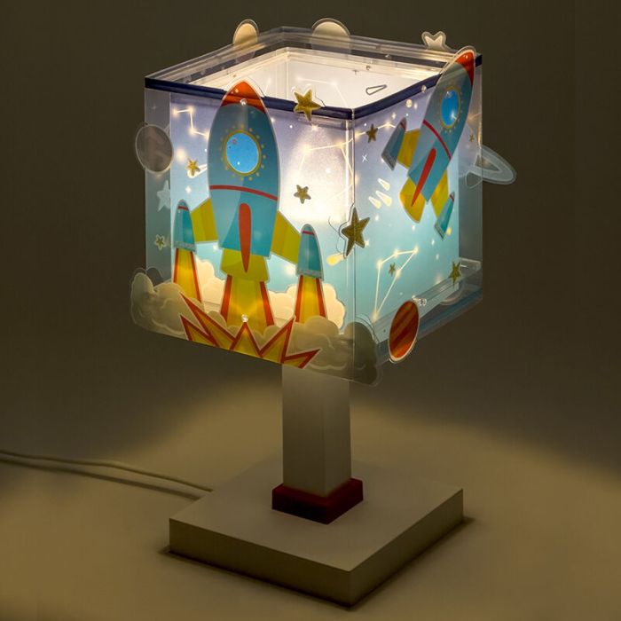 Blaue Kinderzimmer Tischleuchte Kunststoff, Rocket
