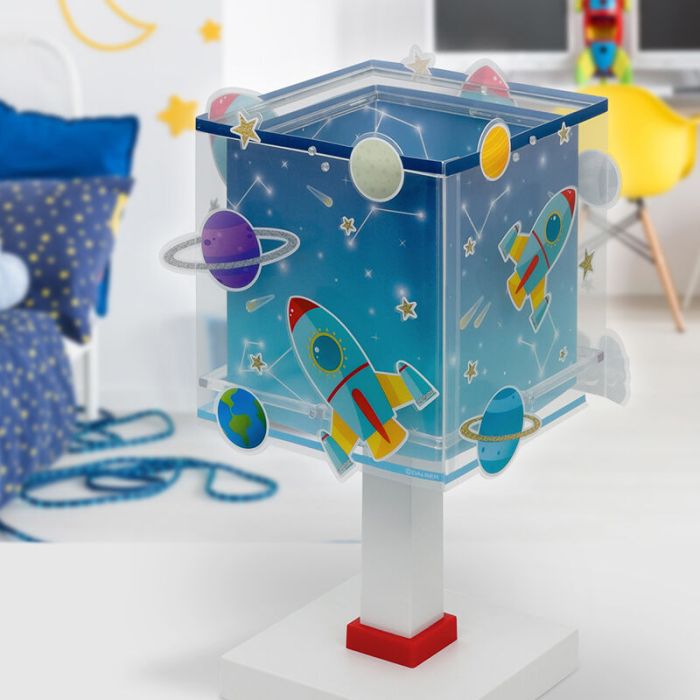 Blaue Kinderzimmer Tischleuchte Kunststoff, Rocket