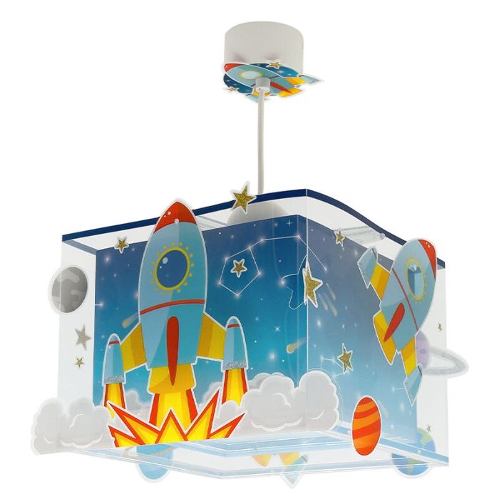 Blaue Kinderzimmer Pendelleuchte Kunststoff, Rocket