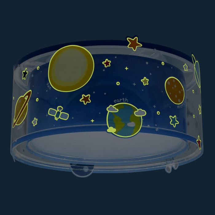 Blaue Kinderzimmer Deckenleuchte Kunststoff, Planets