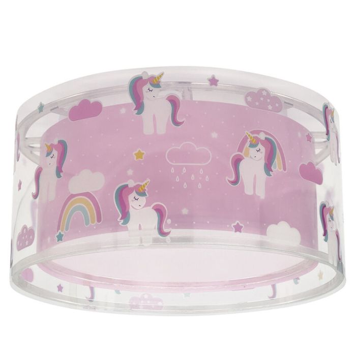 Rosa Kinderzimmer Deckenleuchte Kunststoff, Unicorn