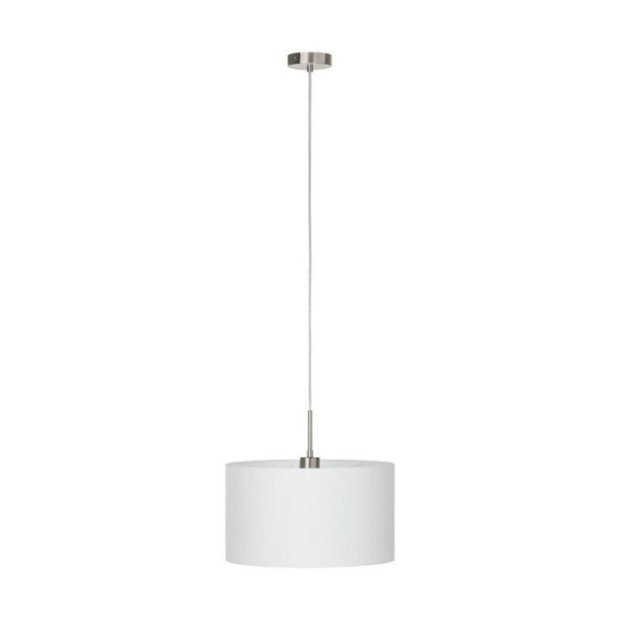 Weiße moderne Pendelleuchte Stoff, Abano