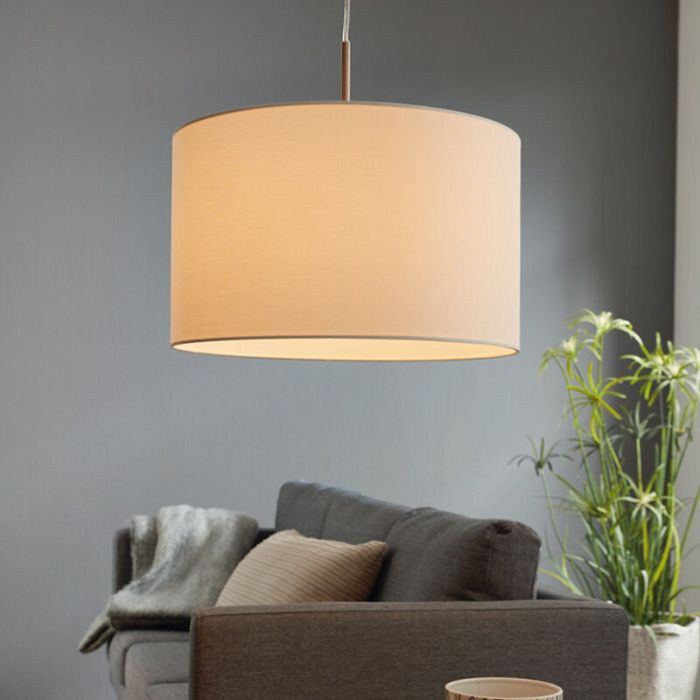 Weiße moderne Pendelleuchte Stoff, Abano
