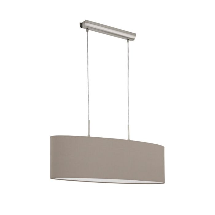 Taupe moderne Pendelleuchte Stoff, Abano