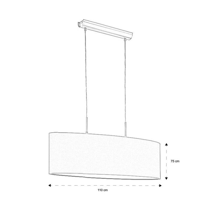 Taupe moderne Pendelleuchte Stoff, Abano