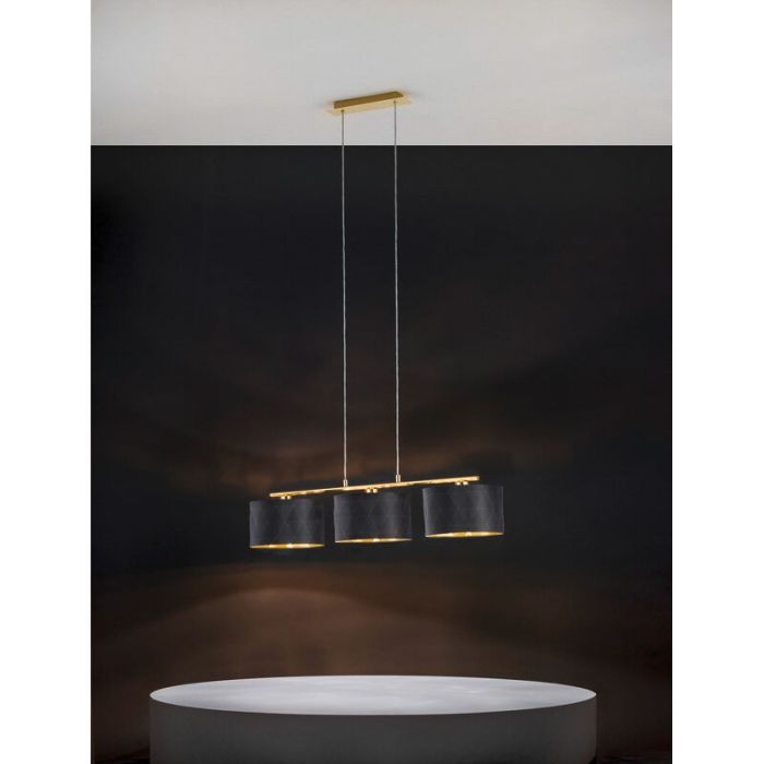 Schwarze design Pendelleuchte Stoff, Wessel