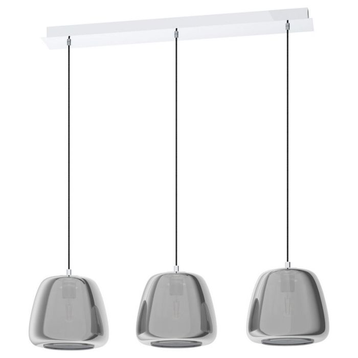 Chrom Pendelleuchte Rauchglas, Gauke