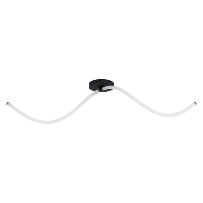 Schwarze moderne Deckenlampe Stahl, Allal, 12W, 3000K LED