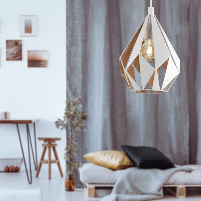 Weiße design Pendelleuchte Metall, Acri