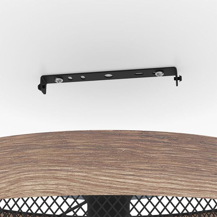 Schwarze industrielle Deckenleuchte Holz, Ilkay