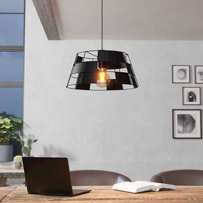 Schwarze Pendelleuchte Aluminium, Nelly