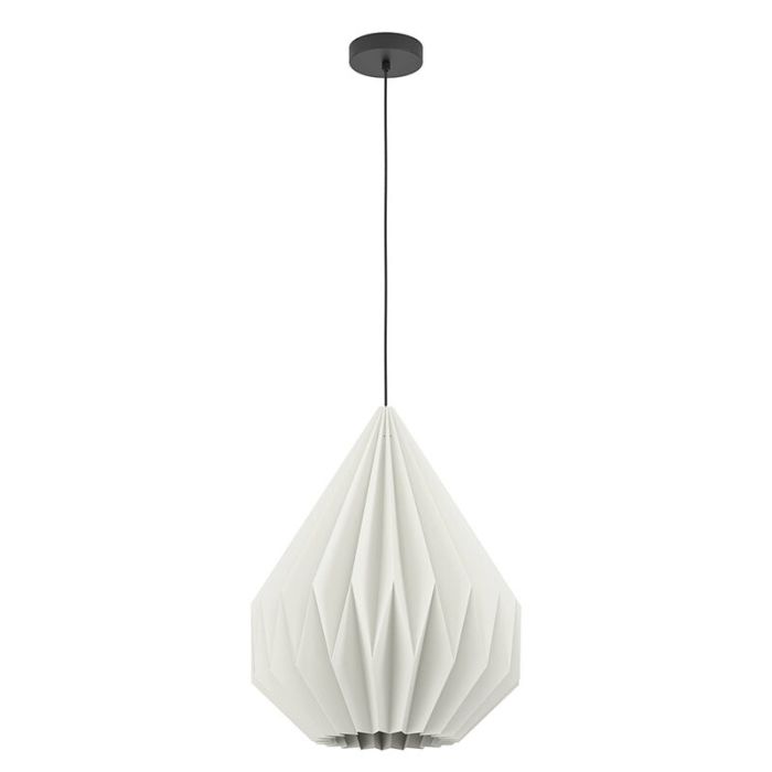 Papier Pendelleuchte Weiß, Leco