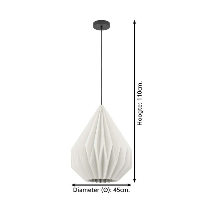 Papier Pendelleuchte Weiß, Leco