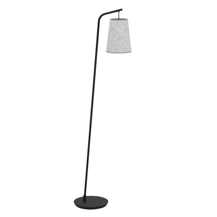 Graue Stehlampe Stoff, Allan, mit Schalter