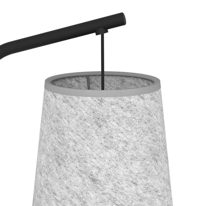 Graue Stehlampe Stoff, Allan, mit Schalter