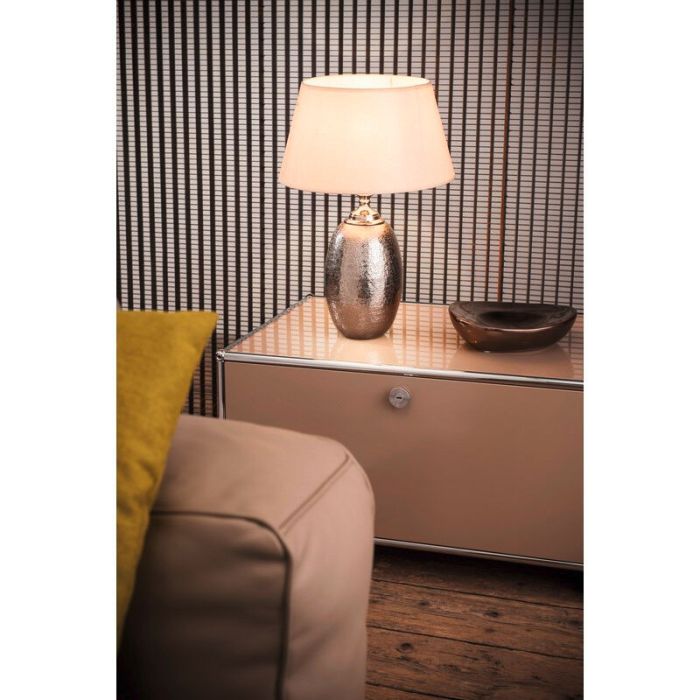 Nickel retro Tischlampe ohne Schirm Aluminium, Abdel, mit Schalter