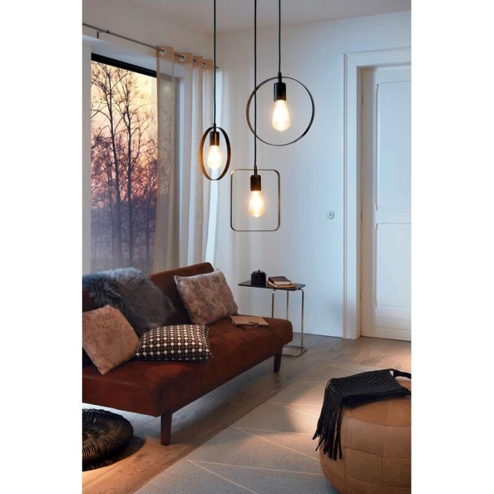 Schwarze retro Pendelleuchte Metall, Aida