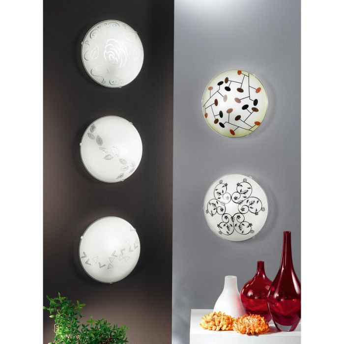 Weiße Deckenlampe Glas, Bada