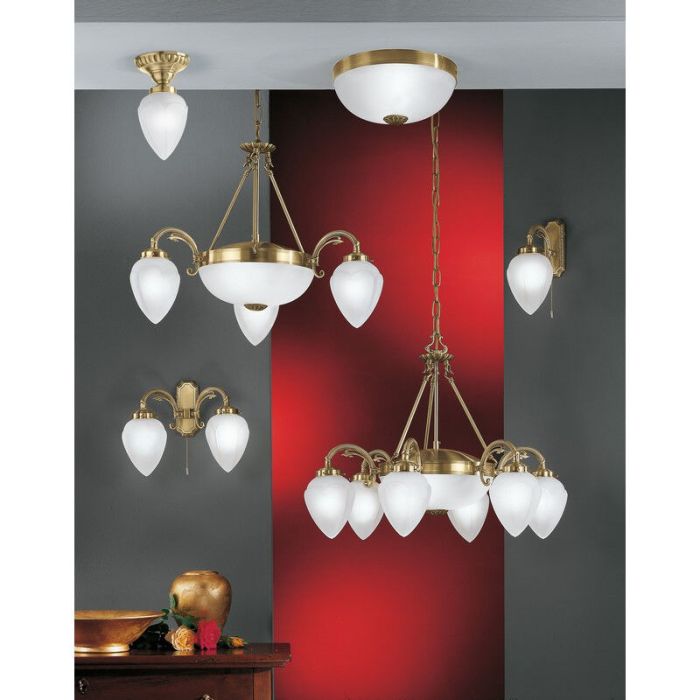 Bronze antik Deckenlampe Glas, Esca