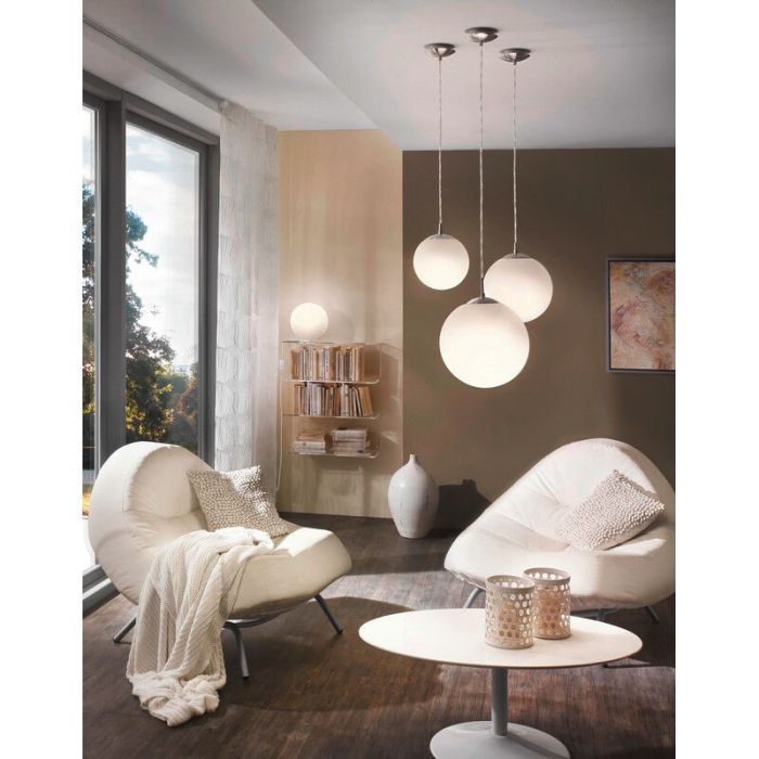 Nickel moderne Pendelleuchte Glas, Dave