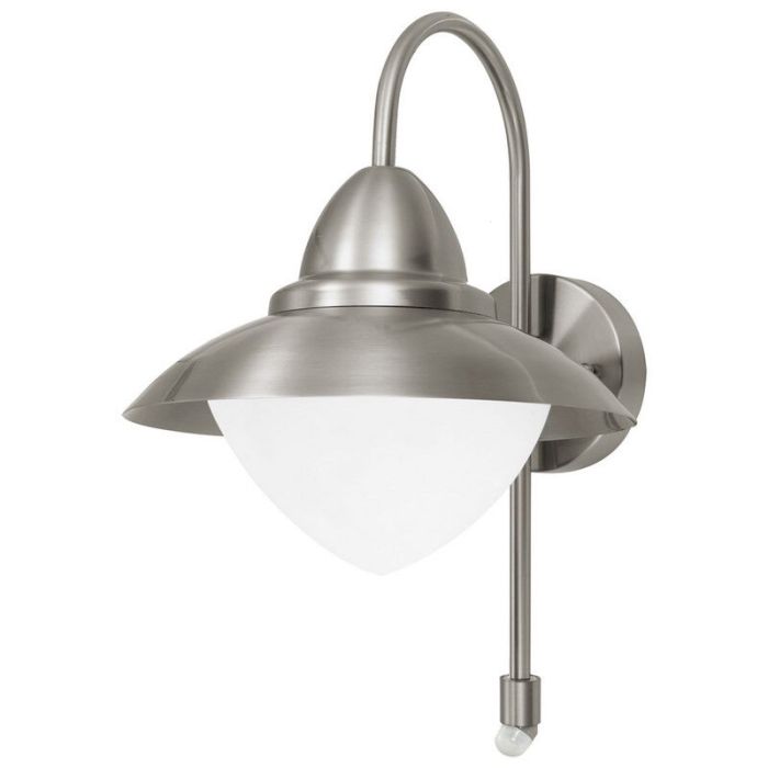 Silberne antik Außen Wandleuchte mit Bewegungsmelder Glas, Elayza, IP44