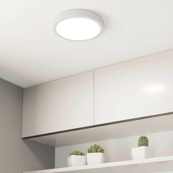 Weiße Badezimmer Deckenleuchte Kunststoff, Geraldo, 17W, 3000K LED, IP44