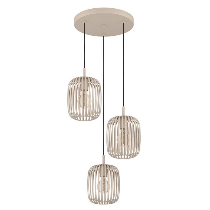 Beige industrielle Pendelleuchte Stahl, Pietro