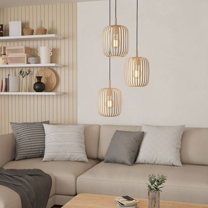 Beige industrielle Pendelleuchte Stahl, Pietro