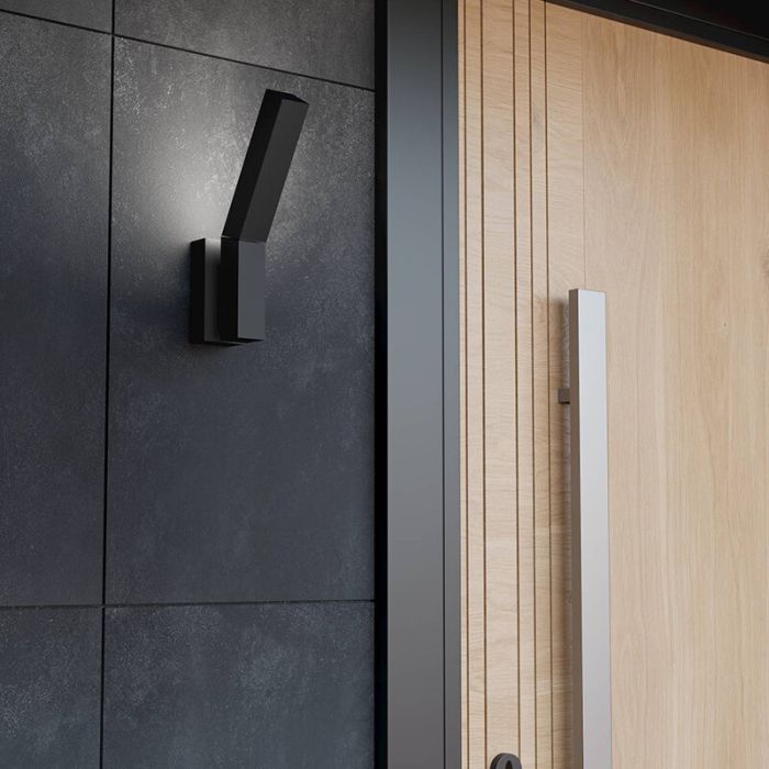 Schwarze moderne Außenleuchte Aluminium, Salman, 4,5W, 3000K LED, IP44