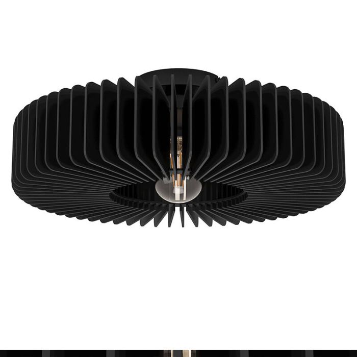 Schwarze moderne Deckenlampe Holz, Muna