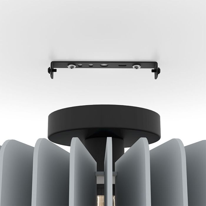 Graue moderne Deckenlampe Holz, Muna