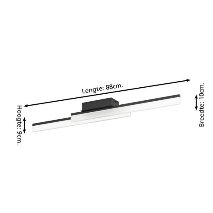 Schwarze moderne Badezimmer Deckenleuchte Aluminium, Michelle, 11W, 3000K LED, IP44
