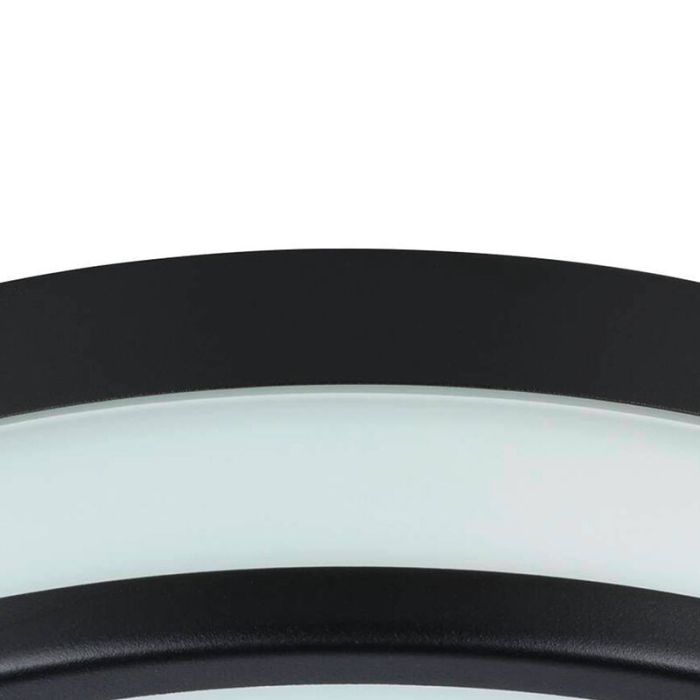 Schwarze Badezimmer Deckenleuchte Glas, Jacco, 5,7W, 3000K LED, IP44
